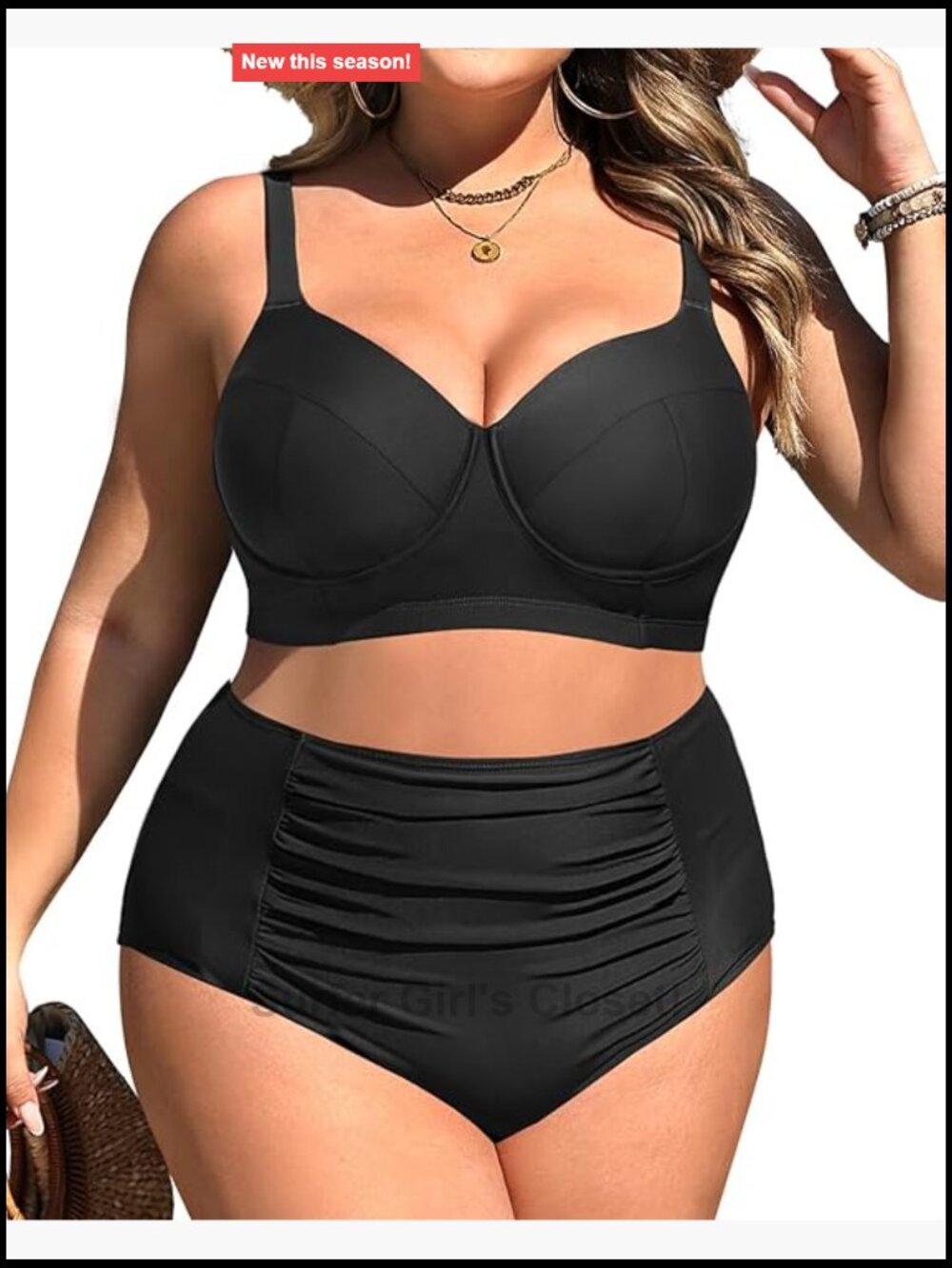 Plus Size Underwire Bikini Set High Waisted Two Piece Swimsuit Bathing Suit